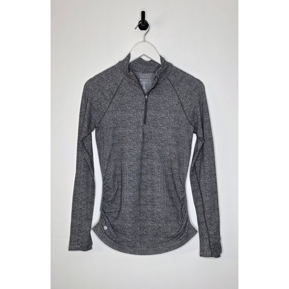 Athleta Speedlight Quarter Zip Long Sleeve Women's Size Medium Heather Gray
